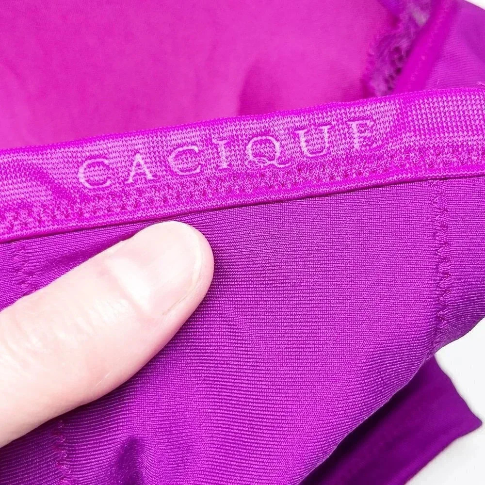 Cacique - Lane Bryant Purple Simply Wire Free Plunge Bra Women's Size 42D - Picture 4 of 7